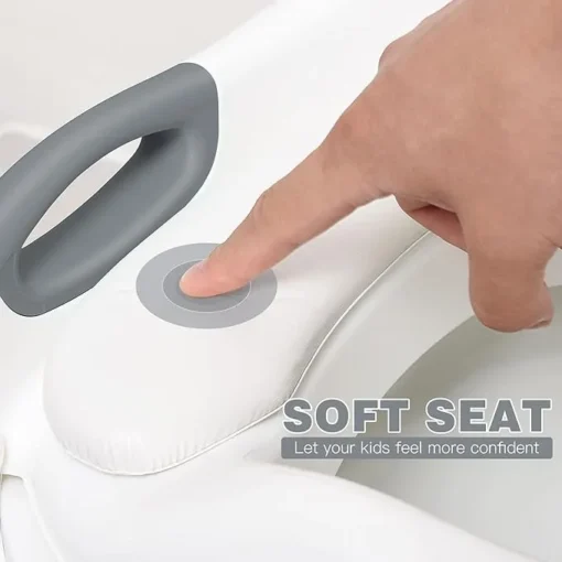 Potty Training Seat with Ladder, Safe & Comfortable Toilet Trainer for Kids, Anti-Slip, Grey - Image 3